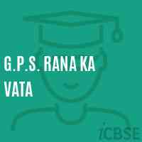 G.P.S. Rana Ka Vata Primary School Logo