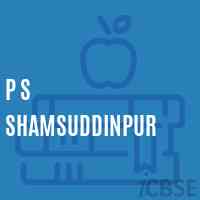 P S Shamsuddinpur Primary School Logo