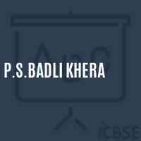P.S.Badli Khera Primary School Logo