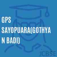 Gps Sayopuara(Gothyan Badi) Primary School Logo