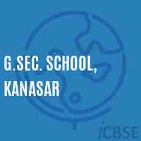 G.Sec. School, Kanasar Logo