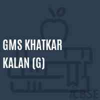 Gms Khatkar Kalan (G) Middle School Logo