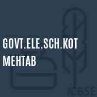 Govt.Ele.Sch.Kot Mehtab Primary School Logo