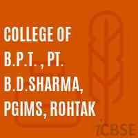 College of B.P.T. , Pt. B.D.Sharma, PGIMS, Rohtak Logo