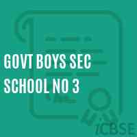Govt Boys Sec School No 3 Logo