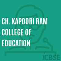 Ch. Kapoori Ram College of Education Logo