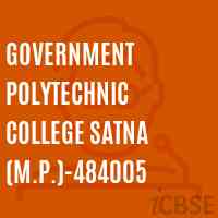 Government Polytechnic College Satna (M.P.)-484005 Logo