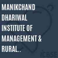 Manikchand Dhariwal Institute of Management & Rural Technology, Shirur, Dist: Pun.E Logo