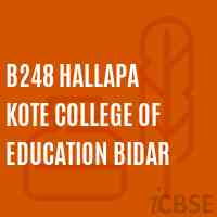 B248 Hallapa Kote College of Education Bidar Logo