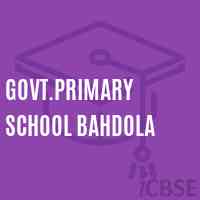 Govt.Primary School Bahdola Logo