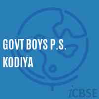 Govt Boys P.S. Kodiya Primary School Logo