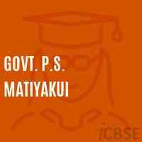 Govt. P.S. Matiyakui Primary School Logo