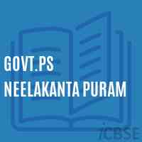 Govt.PS NEELAKANTA PURAM Primary School Logo