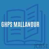 Ghps Mallandur Primary School Logo