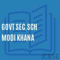 Govt Sec.Sch Modi Khana Secondary School Logo