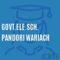 Govt.Ele.Sch. Pandori Wariach Primary School Logo
