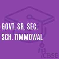 Govt. Sr. Sec. Sch. Timmowal High School Logo
