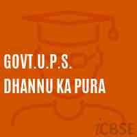 Govt.U.P.S. Dhannu Ka Pura Middle School Logo