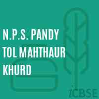 N.P.S. Pandy Tol Mahthaur Khurd Primary School Logo