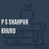 P S Shahpur Khurd Primary School Logo