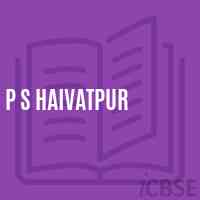 P S Haivatpur Primary School Logo