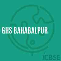 Ghs Bahabalpur Secondary School Logo