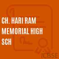 Ch. Hari Ram Memorial High Sch Secondary School Logo