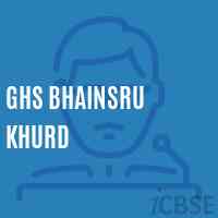 Ghs Bhainsru Khurd Secondary School Logo