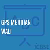 Gps Mehrian Wali Primary School Logo