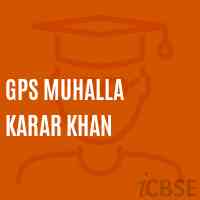 Gps Muhalla Karar Khan Primary School Logo