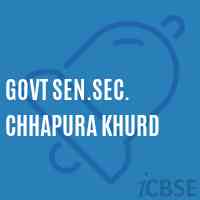Govt Sen.Sec. Chhapura Khurd High School Logo