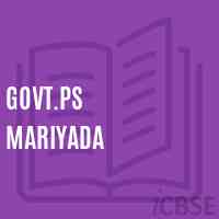 Govt.Ps Mariyada Primary School Logo