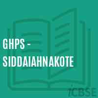 Ghps - Siddaiahnakote Middle School Logo