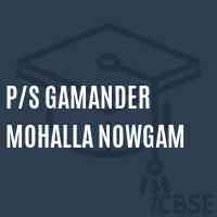 P/s Gamander Mohalla Nowgam Primary School Logo