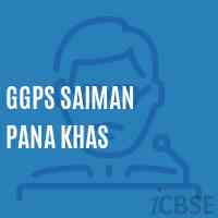Ggps Saiman Pana Khas Primary School Logo