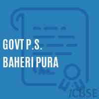 Govt P.S. Baheri Pura Primary School Logo