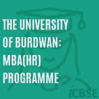 The University of Burdwan: Mba(Hr) Programme Logo