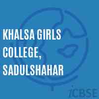 Khalsa Girls College, Sadulshahar Logo