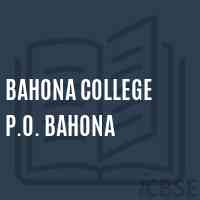 Bahona College P.O. Bahona Logo