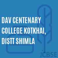 DAV Centenary College Kotkhai, Distt Shimla Logo