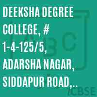 Deeksha Degree College, # 1-4-125/5, Adarsha Nagar, Siddapur Road, Nirmal Logo