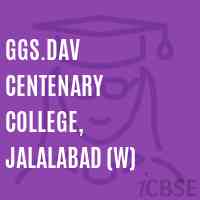GGS.DAV Centenary College, Jalalabad (W) Logo