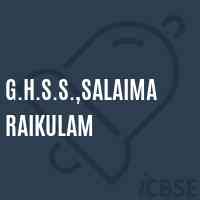 G.H.S.S.,Salaimaraikulam High School Logo