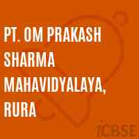 Pt. Om Prakash Sharma Mahavidyalaya, Rura College Logo