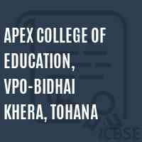 Apex College of Education, VPO-Bidhai Khera, Tohana Logo