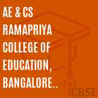 AE & CS Ramapriya College of Education, Bangalore Chennai Bye pass Road, Mulbagal, Kolar District Logo