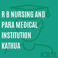 R B Nursing and Para Medical Institution Kathua College Logo