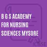 B G S Academy For Nursing Sciences Mysore College Logo