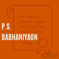P.S. Babhaniyaon Primary School Logo