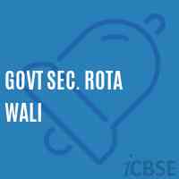 Govt Sec. Rota Wali Secondary School Logo